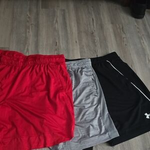 Red, Gray, and Black Athletic Shorts Set